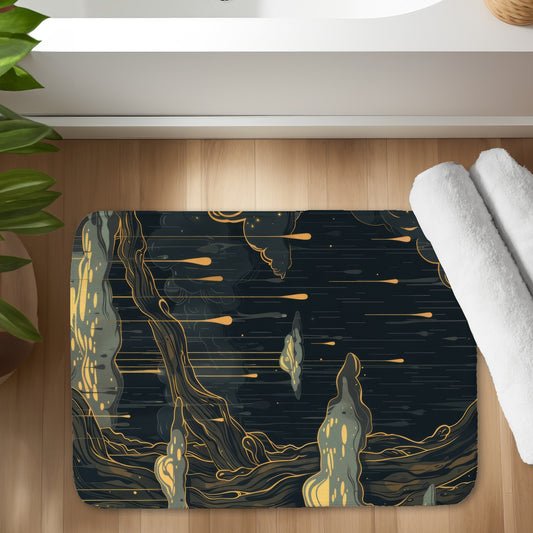 Goopy Black Bath Mat - Stylish Home Decor for Any Bathroom