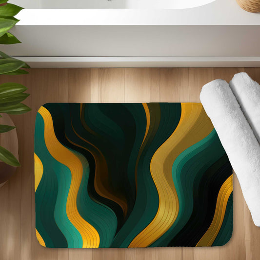 Golden Harmony Bath Mat | Stylish Home Decor Rug