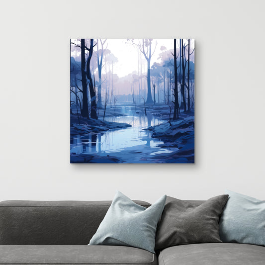 Cold and Muddy | White Canvas Home Decor for Modern Spaces