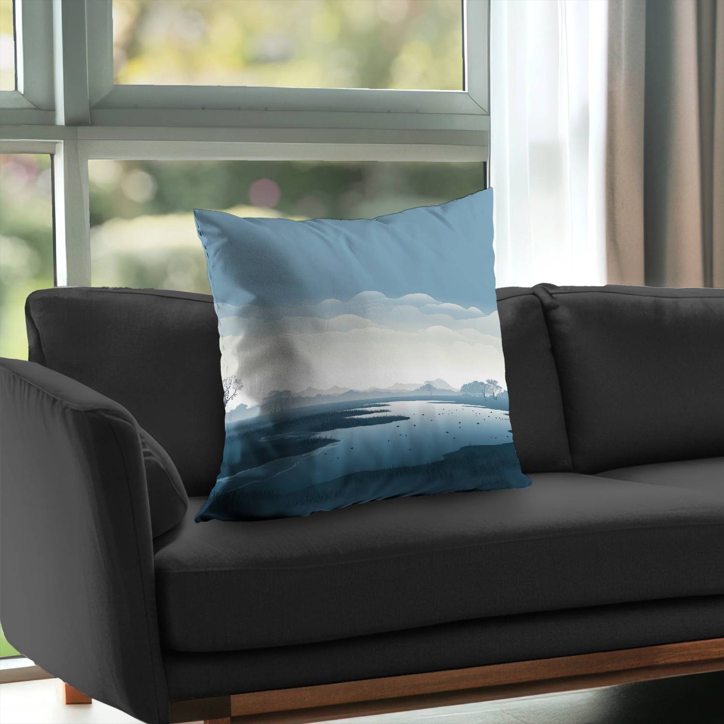 Minimalist Swamp Gray Poly Twill Throw Pillow Insert | Home Decor