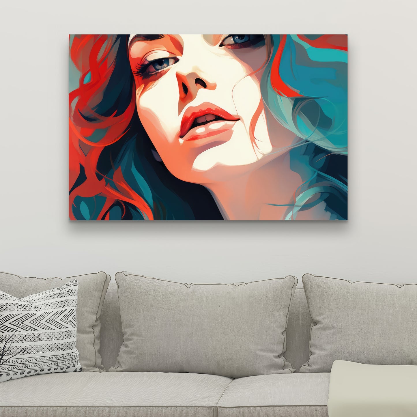 Dangerous Lips - Red Canvas Home Decor Art for Bold Style