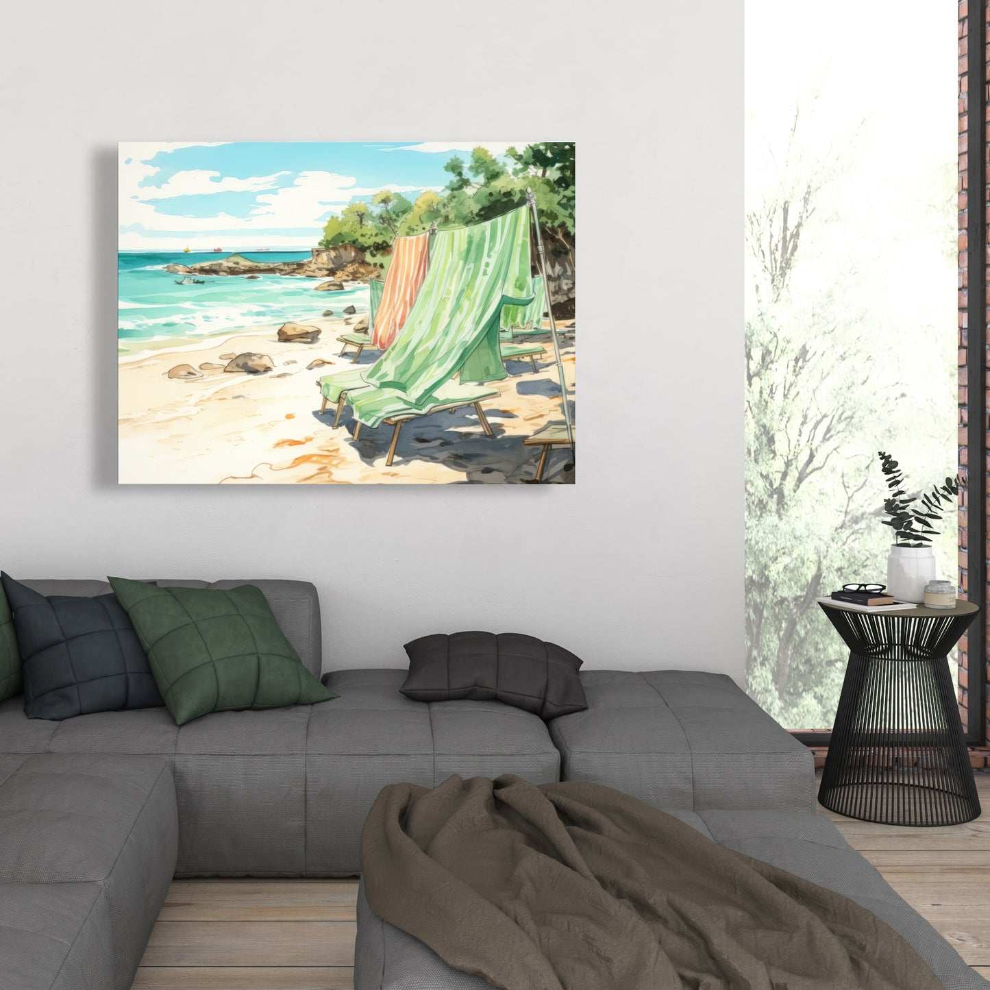 Beach Calm - Turquoise Canvas Wall Art for Home Decor