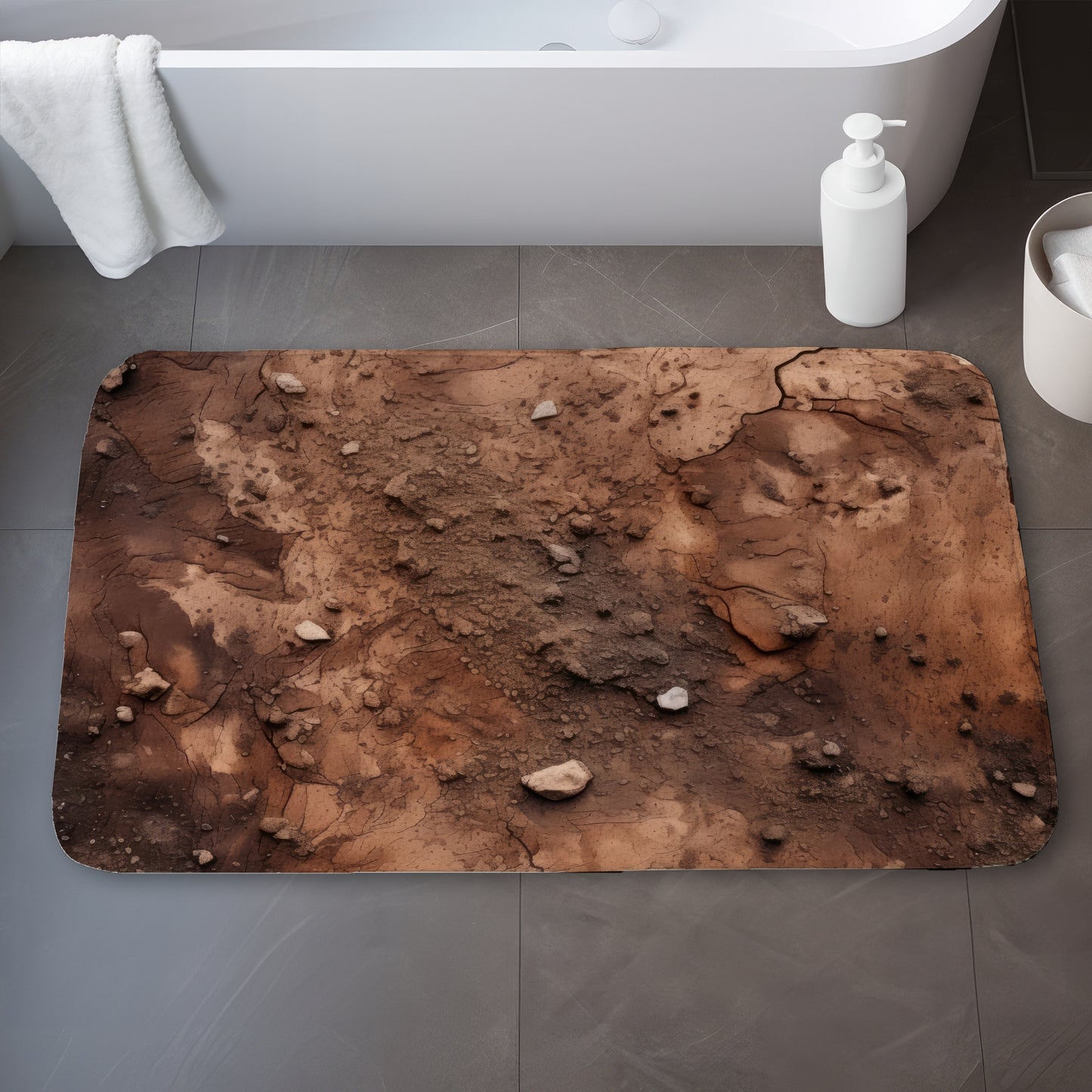 Mud and stones - 17"x24" Bath mat