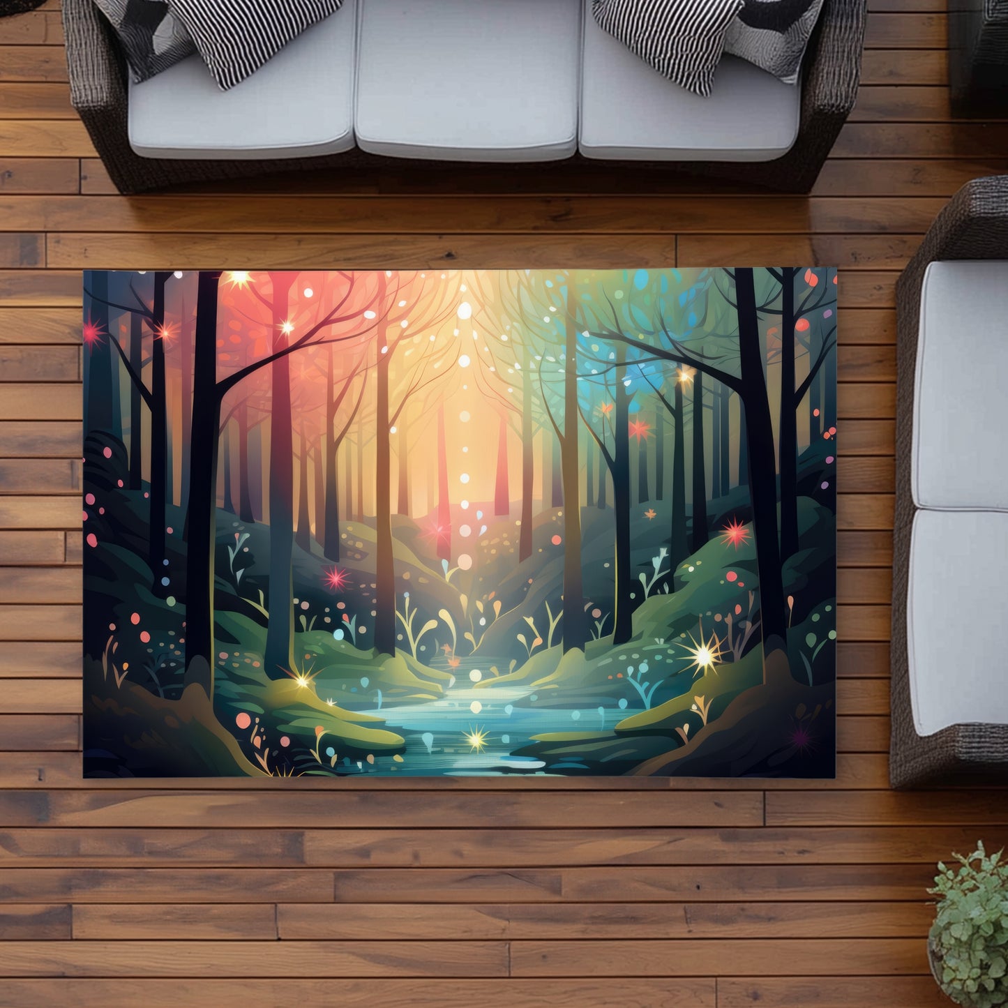 Magical Forest Outdoor Area Rug - Green Home Decor Accent