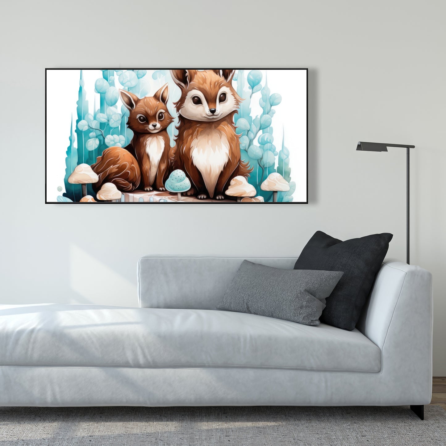 Two pals - Framed Canvas - Print on demand