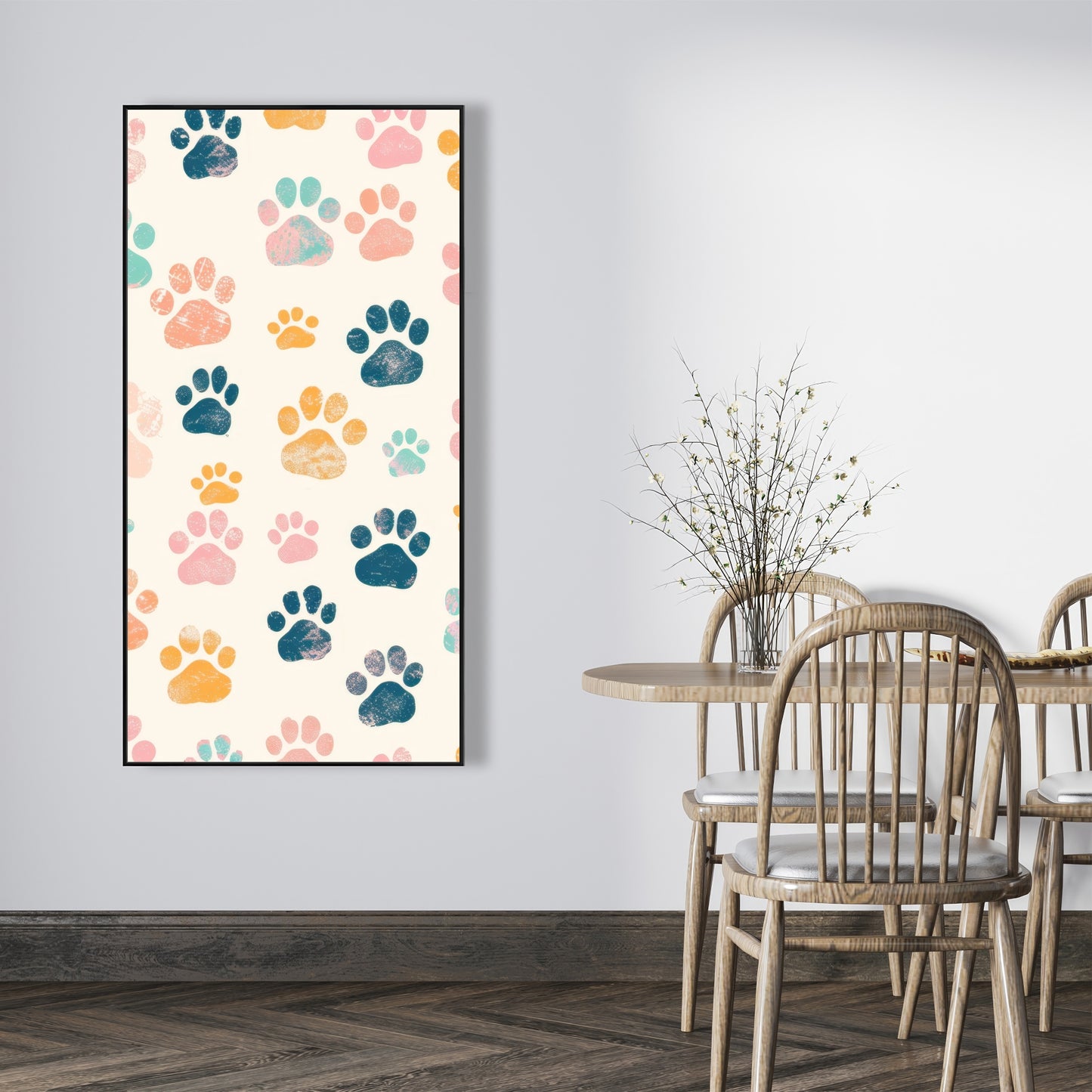 Cute paws - 36"x36" Framed canvas