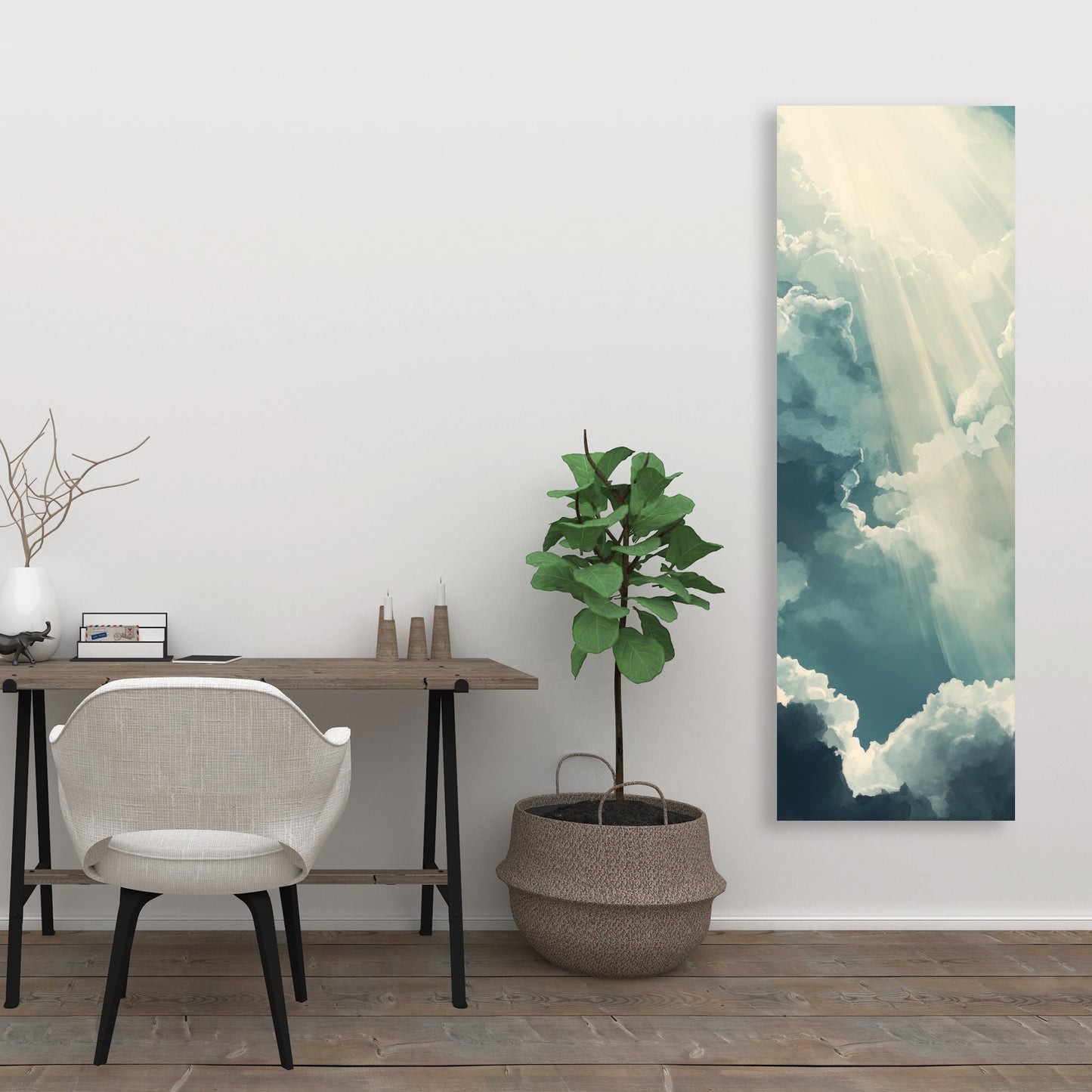 Beam of Light - Gray Canvas Home Decor Artwork | Stylish Design