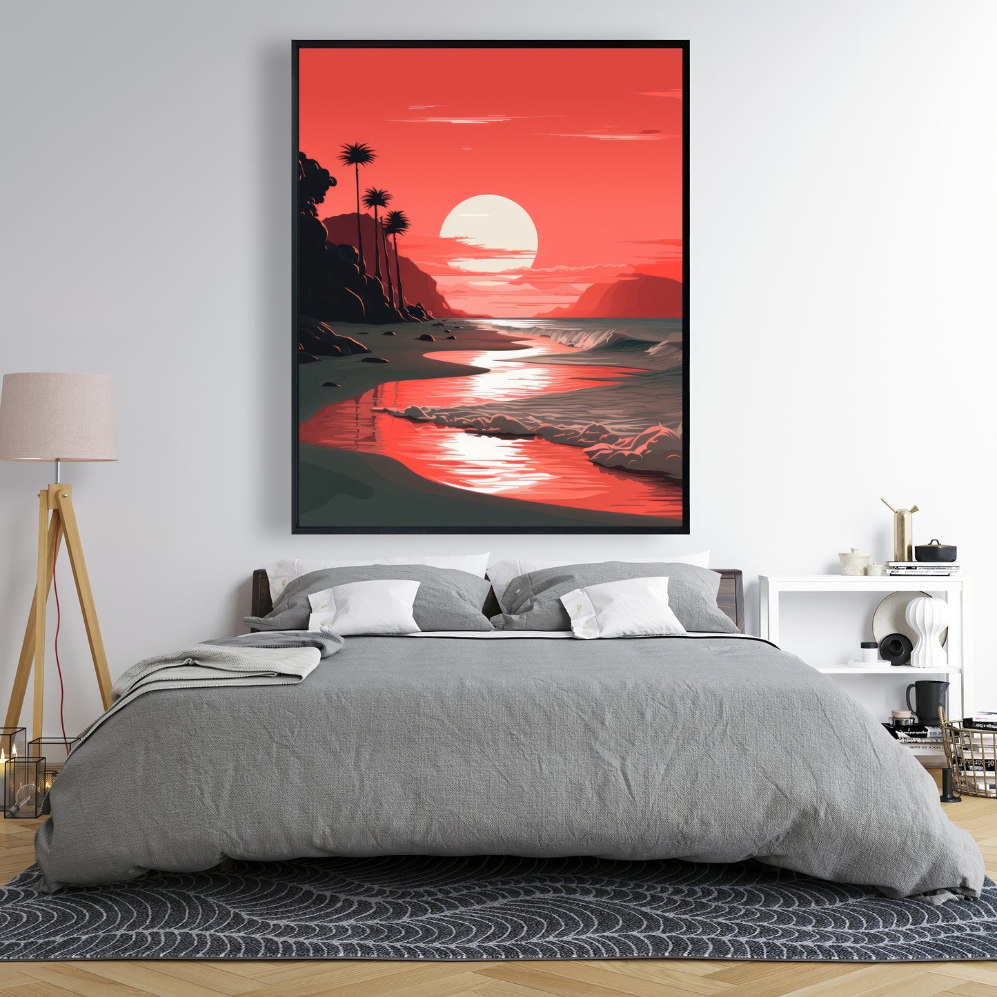 Blood sun - Framed Canvas - Print on demand