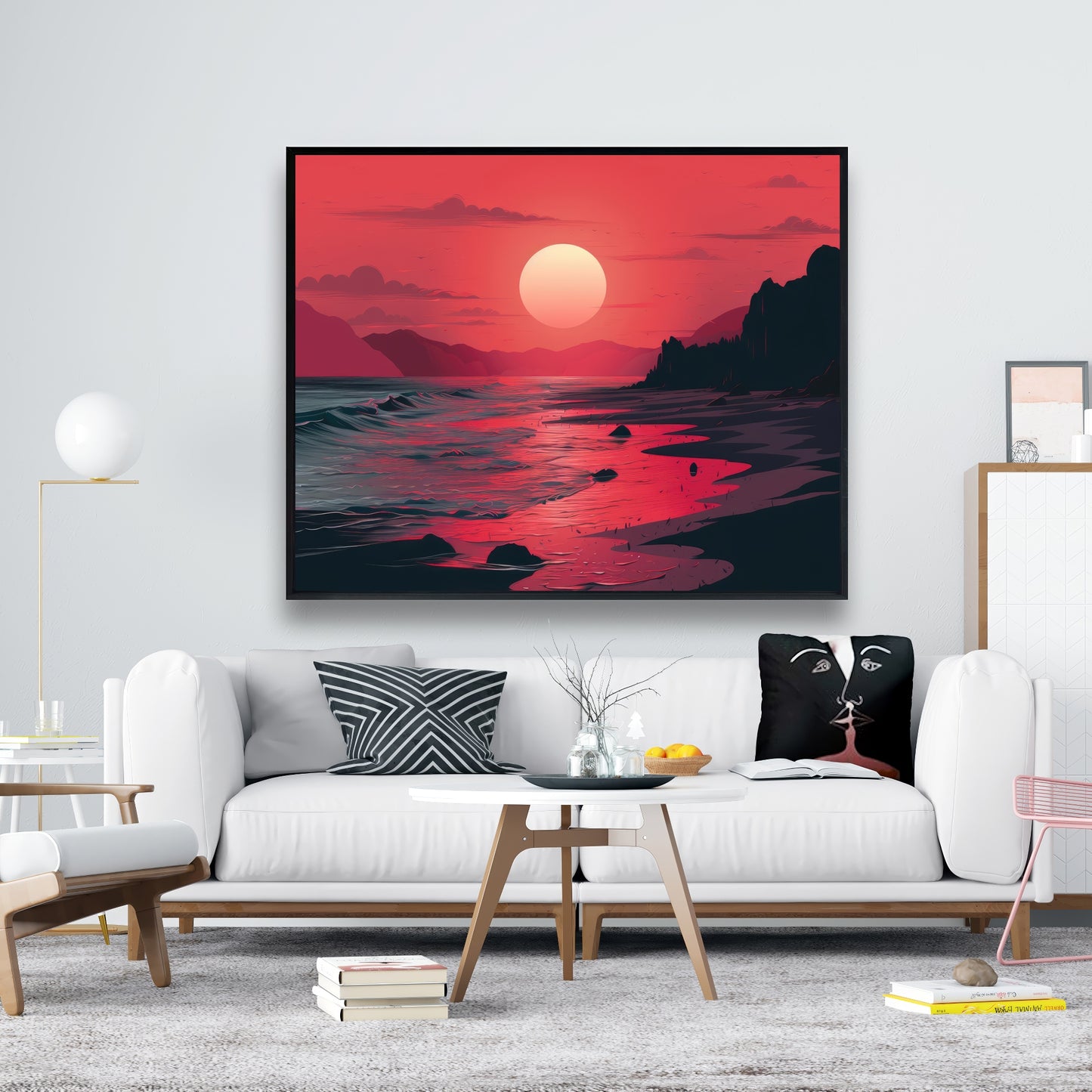 Red Sky - Red Framed Canvas for Stunning Home Decor