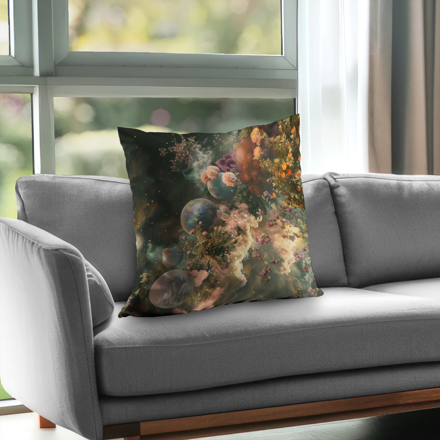 Bloom space - Throw Pillow