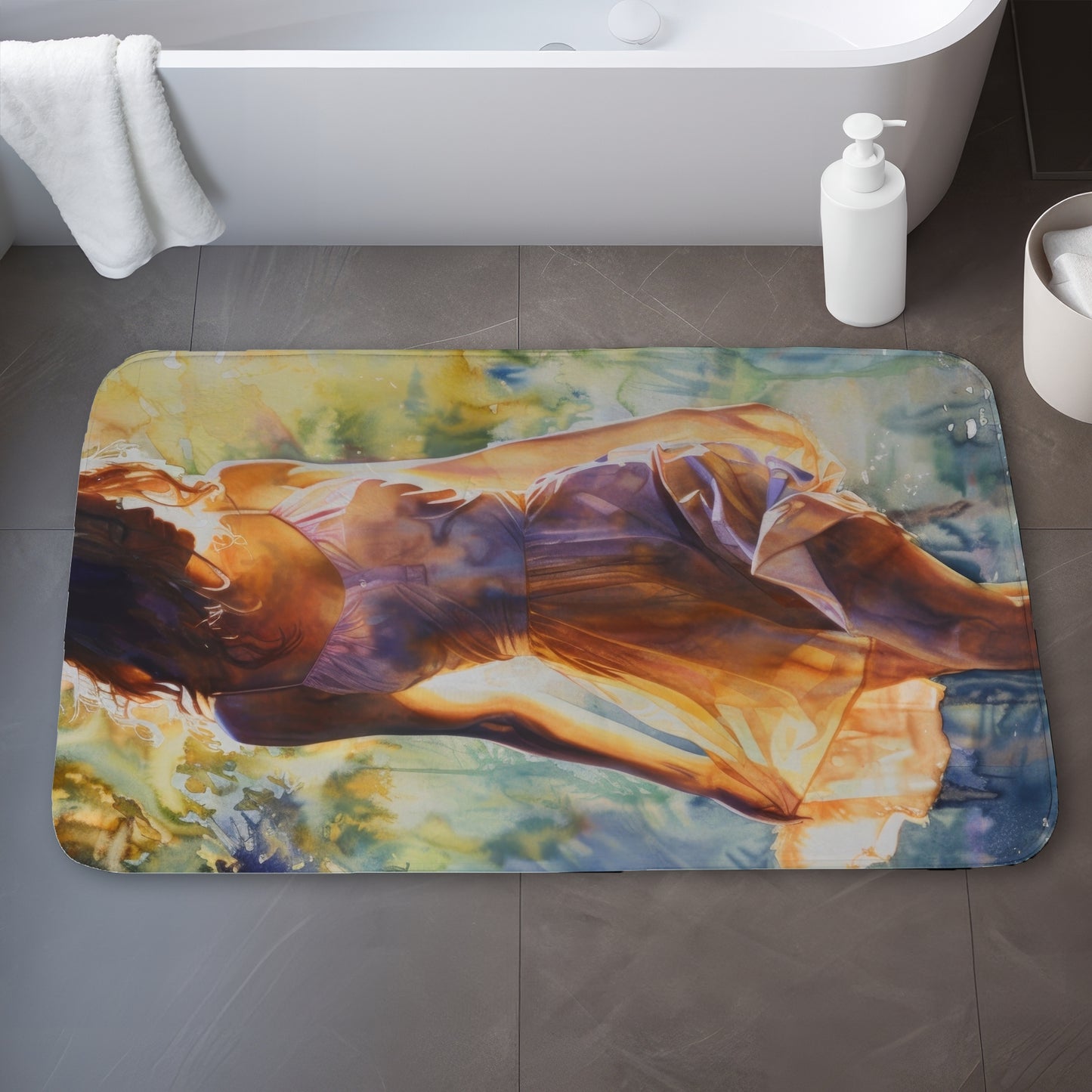 Out of the water - White Bath Mat for Home Decor | Soft & Stylish