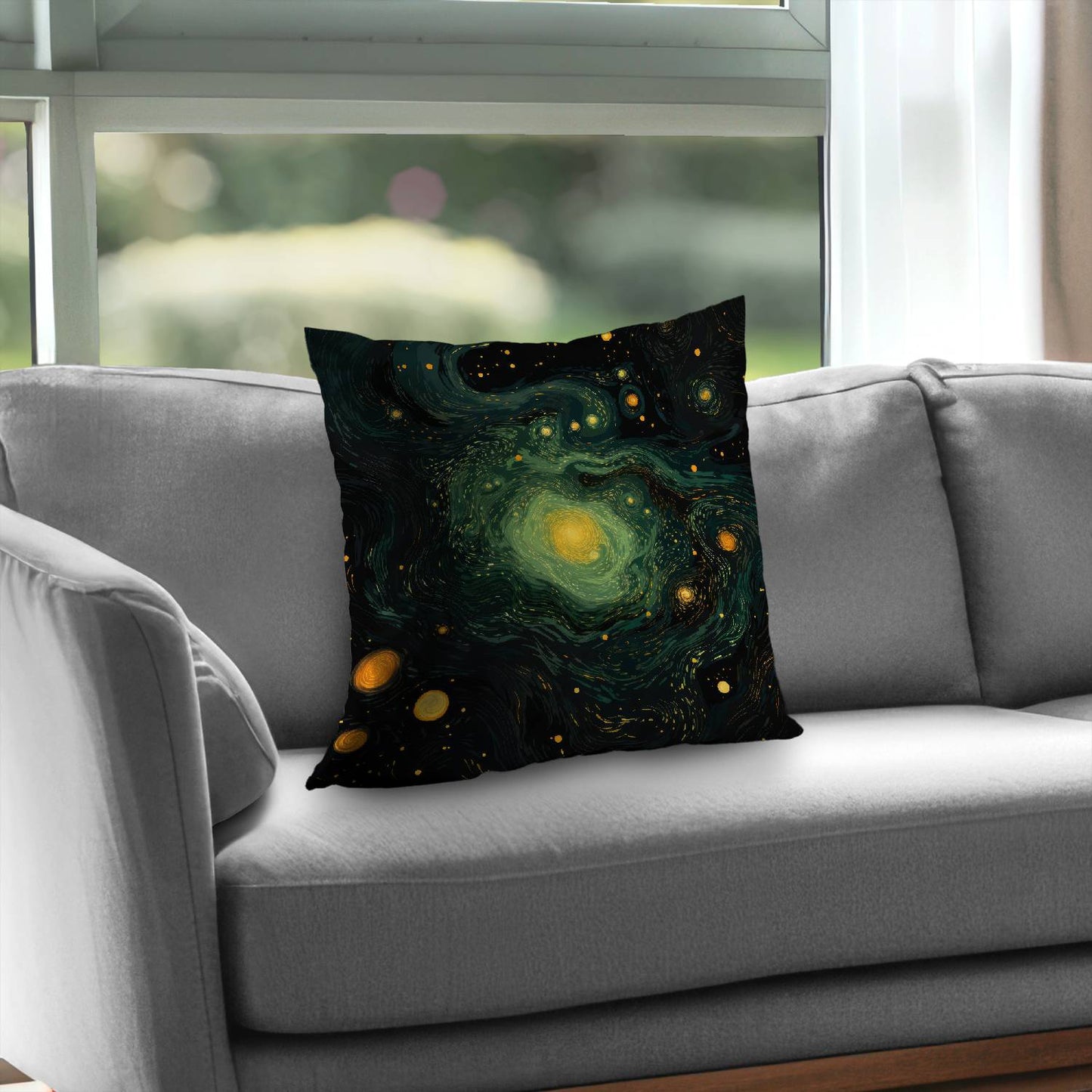 Illuminated in Space Black Poly Twill Throw Pillow Insert | Home Decor