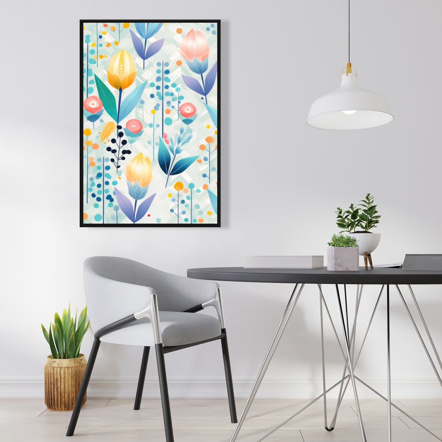 Calming scents - Turquoise Framed Canvas for Home Decor
