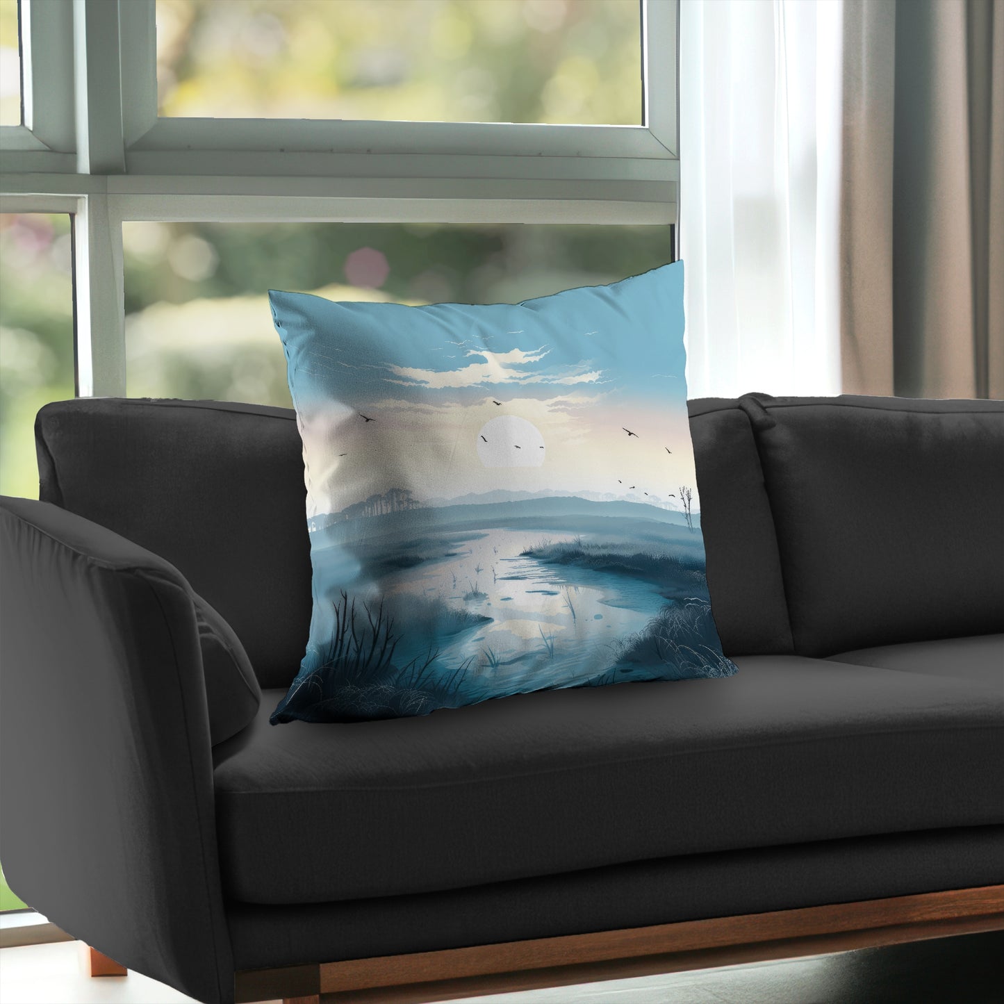 The Marsh White Poly Twill Throw Pillow - Home Decor Accent