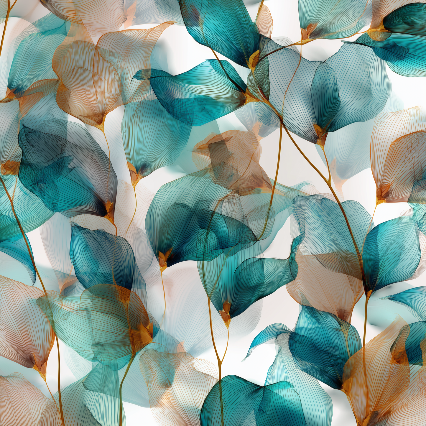 Teal and brown - 32"x32" Canvas