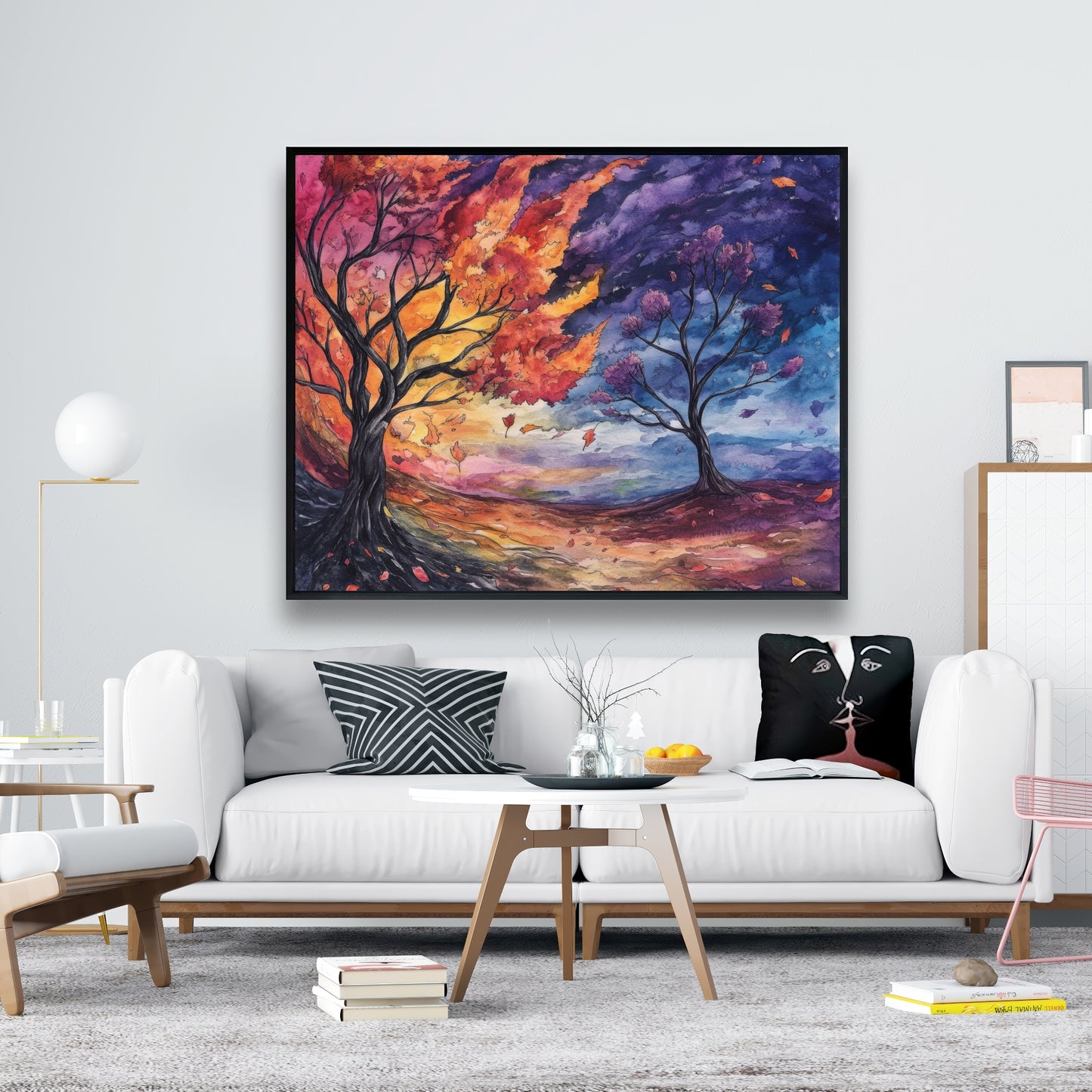 Before the storm - Yellow Framed Canvas for Home Decor