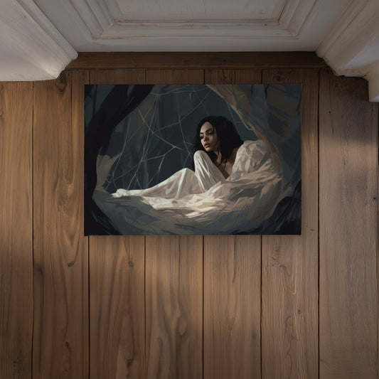 Paillasson d'intérieur et d'extérieur noir Spider Princess | Décoration d'intérieur