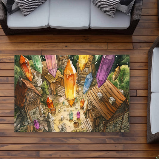 From above Green Outdoor Area Rug for Home Decor | Eco-Friendly