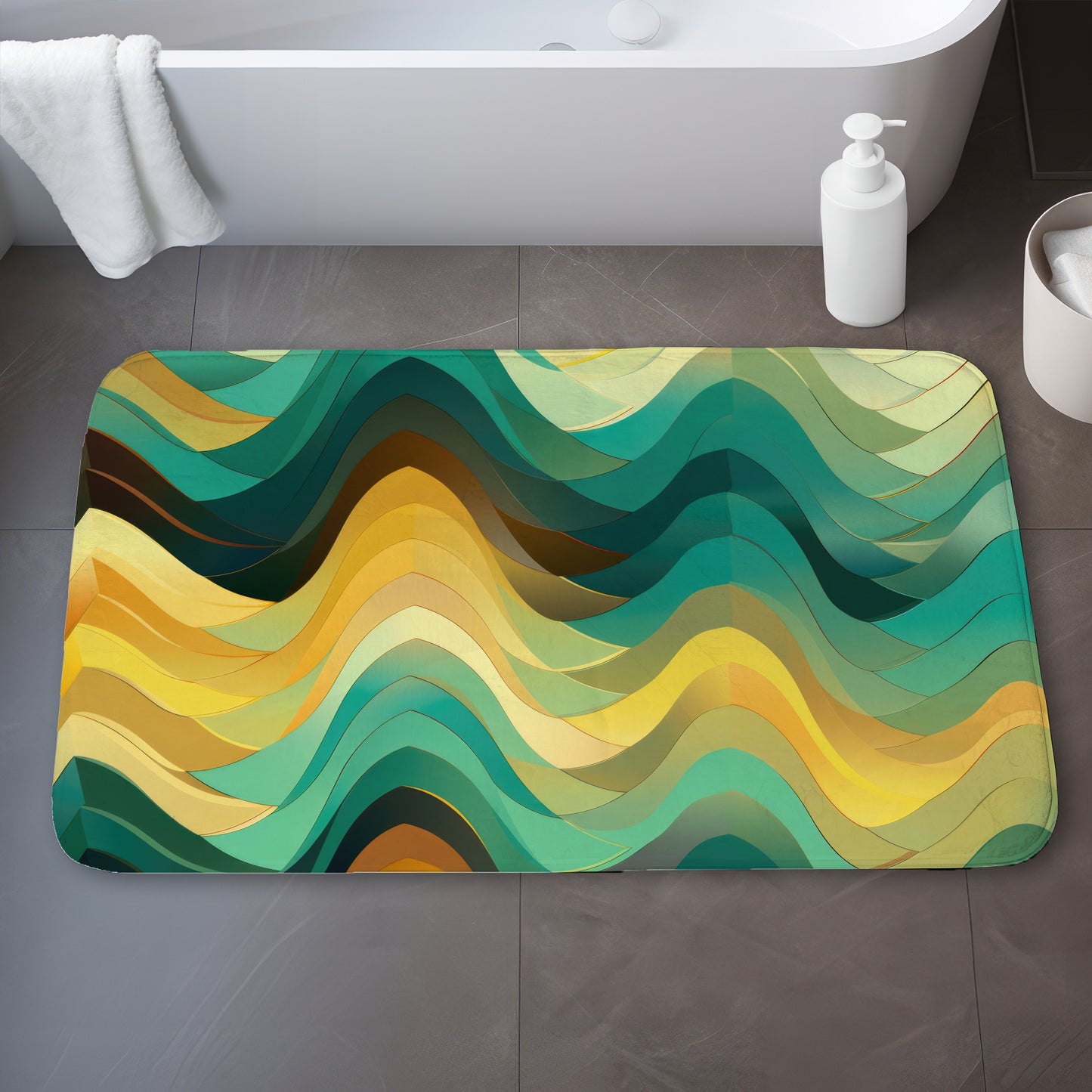 Jagged Luxury Yellow Bath Mat | Stylish Home Decor Essential