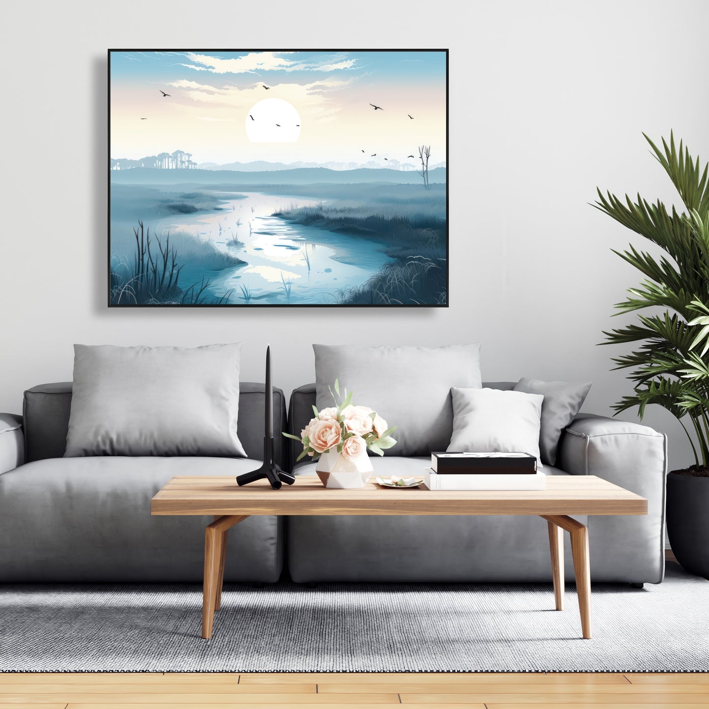 The Marsh - Beige Framed Canvas for Elegant Home Decor