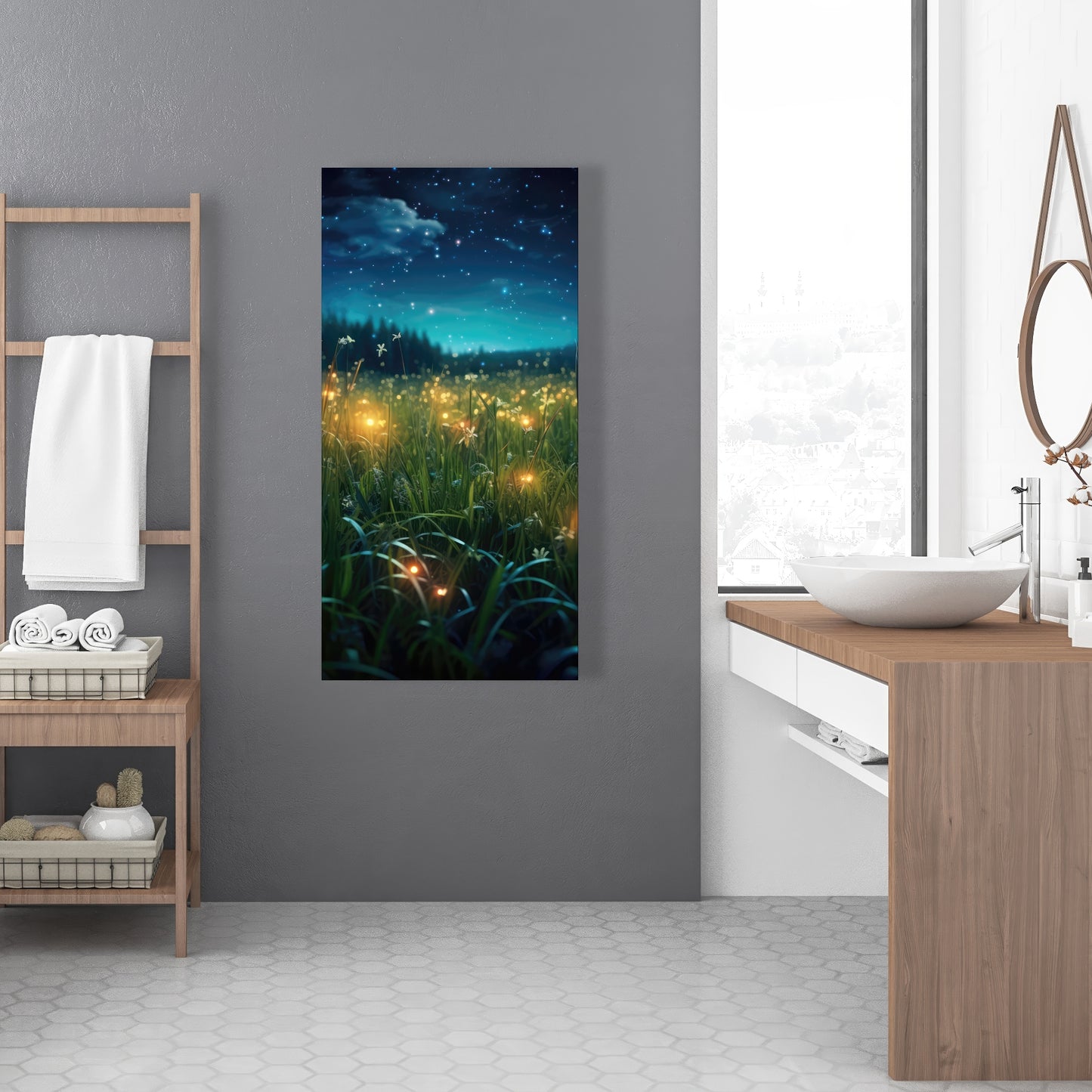 Fireflies at night - 32"x32" Canvas