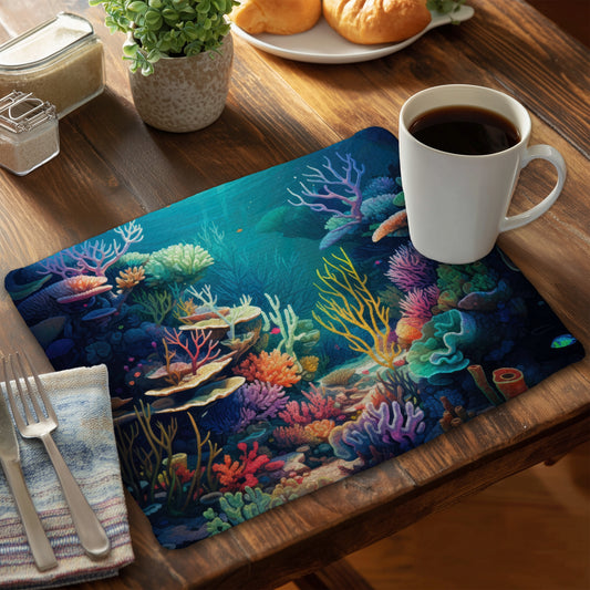 Filled with life - Blue Braided Polyester Placemat for Home Decor