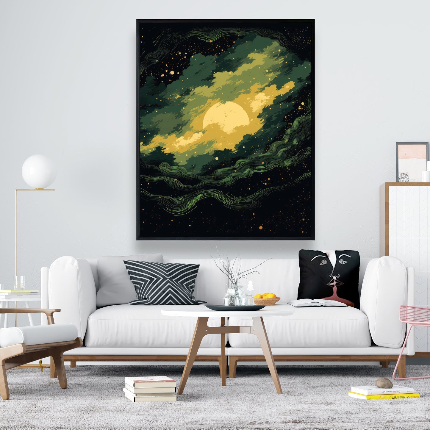Cloudy Star - Black Framed Canvas for Home Decor | Stylish Art
