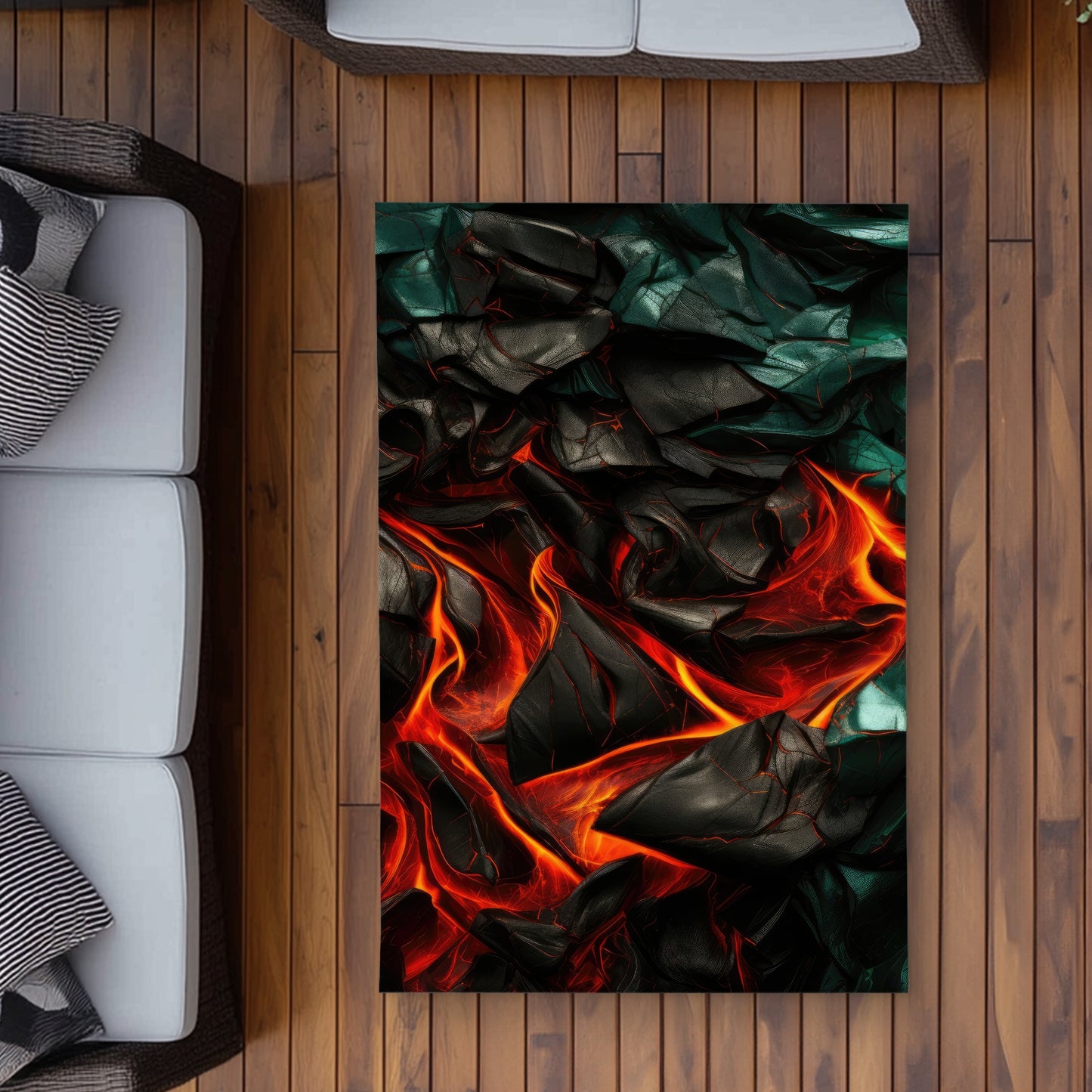 Imminent Rupture Red Outdoor Area Rug | Home Decor Essentials