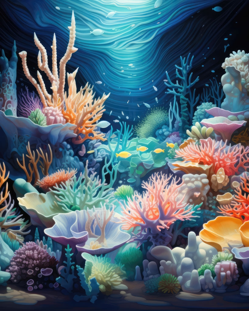 The reef - Framed Canvas - Print on demand