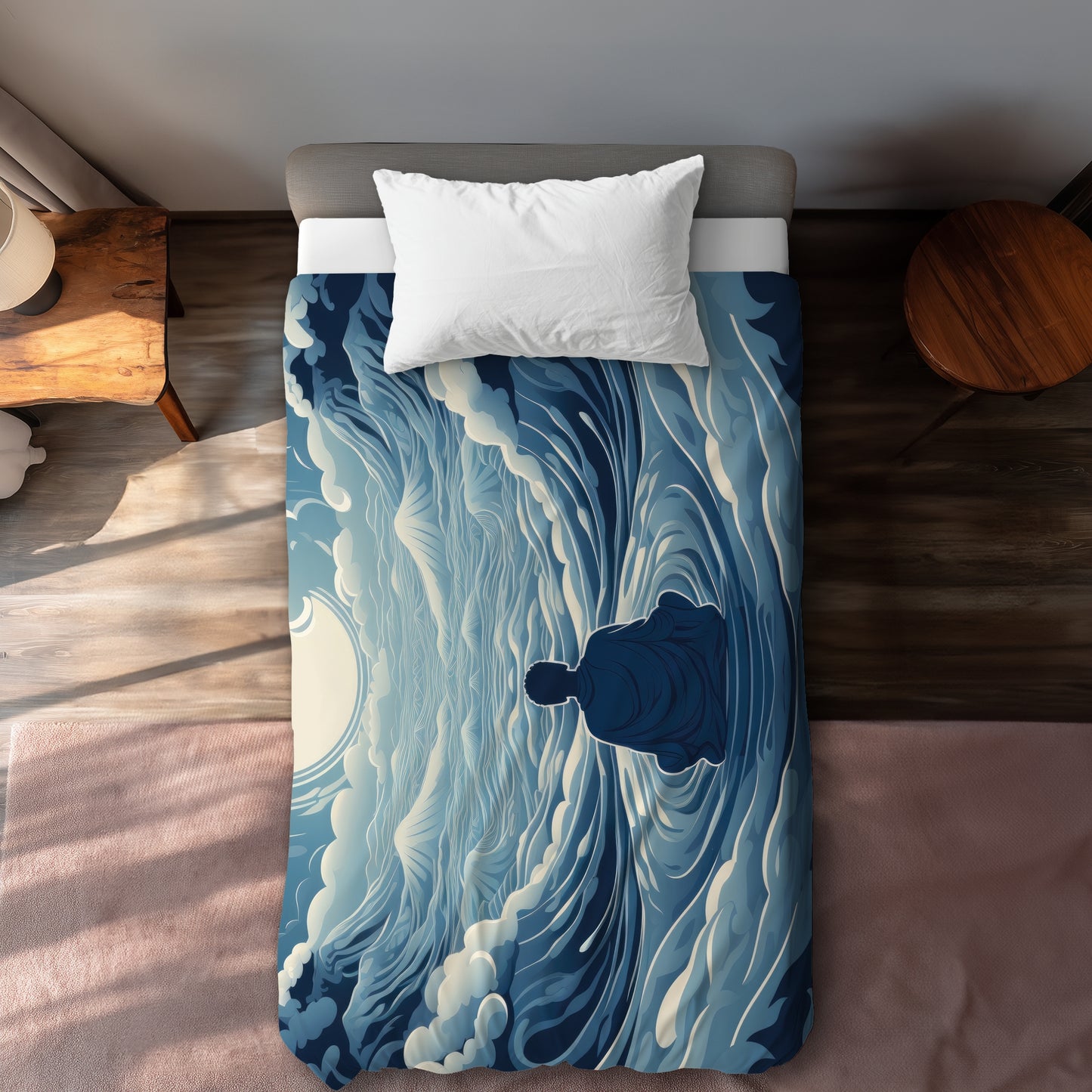 Infinite Wisdom Gray Duvet Cover | Elegant Home Decor