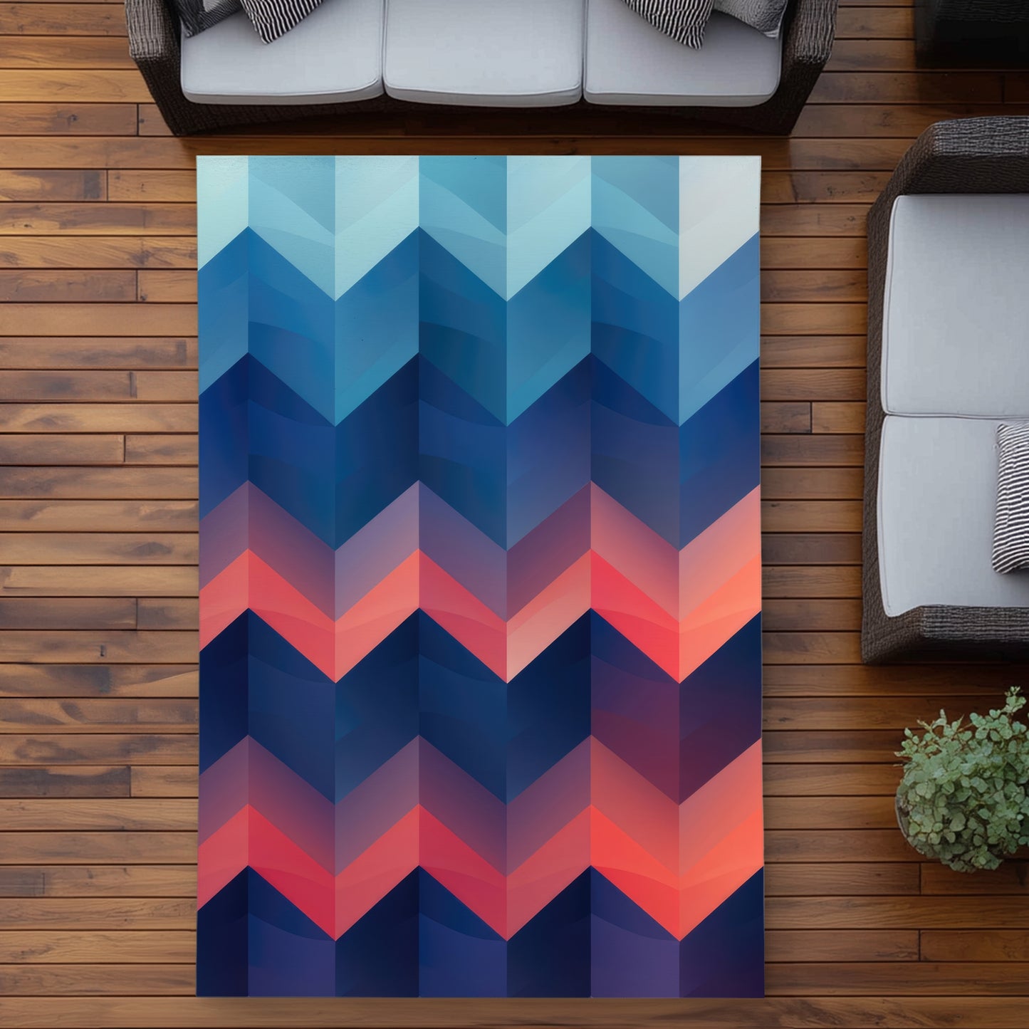 Heat Waves Red Outdoor Area Rug | Stylish Home Decor