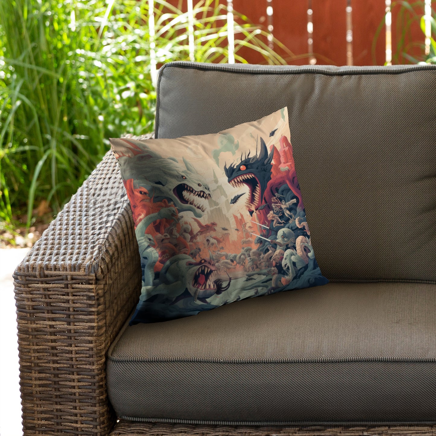 Ultimate Fight Red Poly Twill Throw Pillow Insert | Home Decor