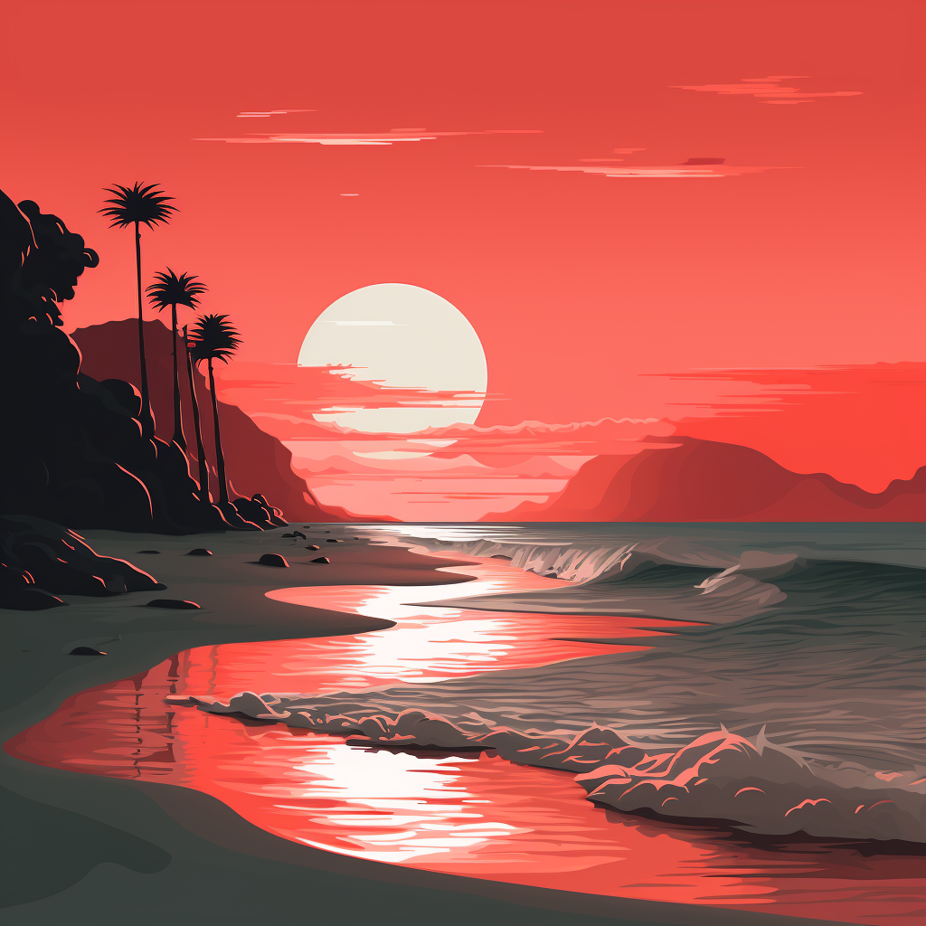 Blood sun - Framed Canvas - Print on demand