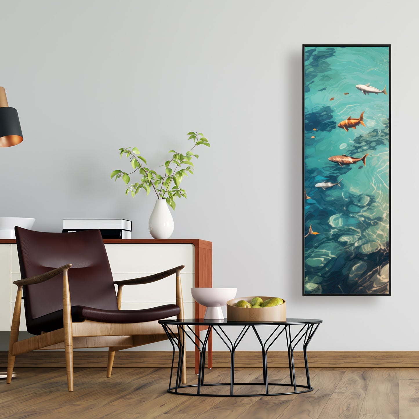 Swim ahead - 36"x36" Framed canvas