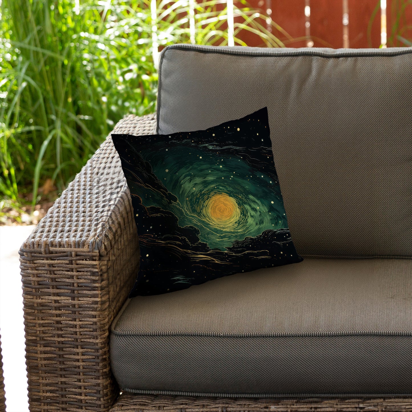 Turmoil in Space Black Poly Twill Throw Pillow | Home Decor