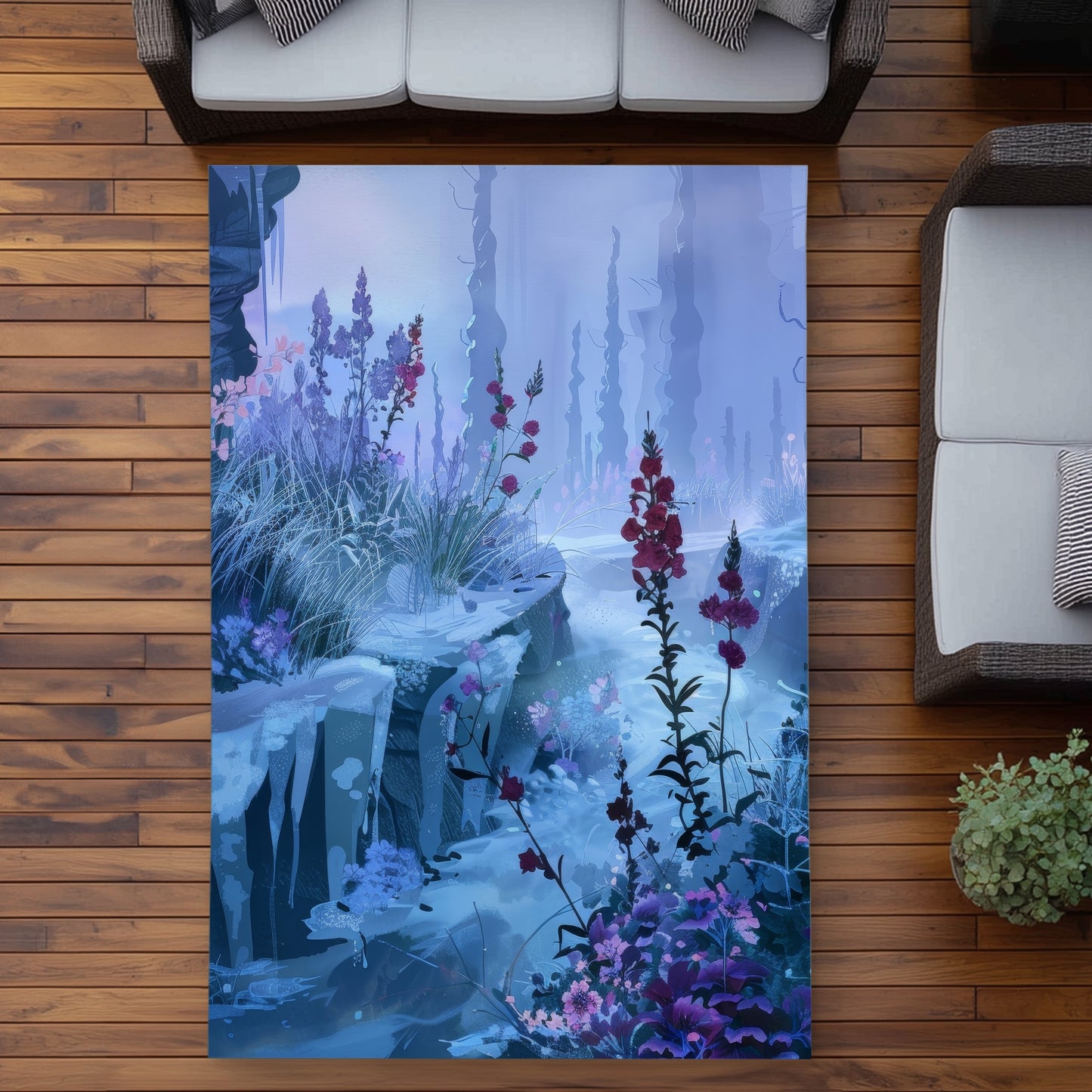 Valley of Ice White Outdoor Area Rug for Home Decor | Stylish