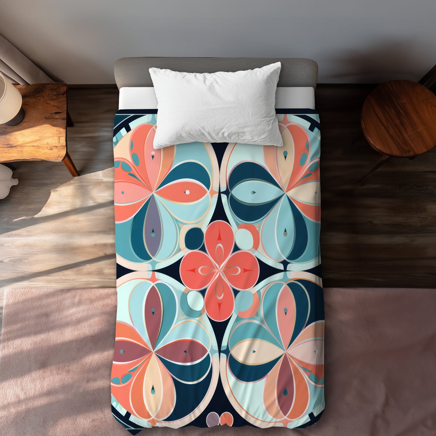 Pastel Mandala Coral Duvet Cover | Home Decor Essentials