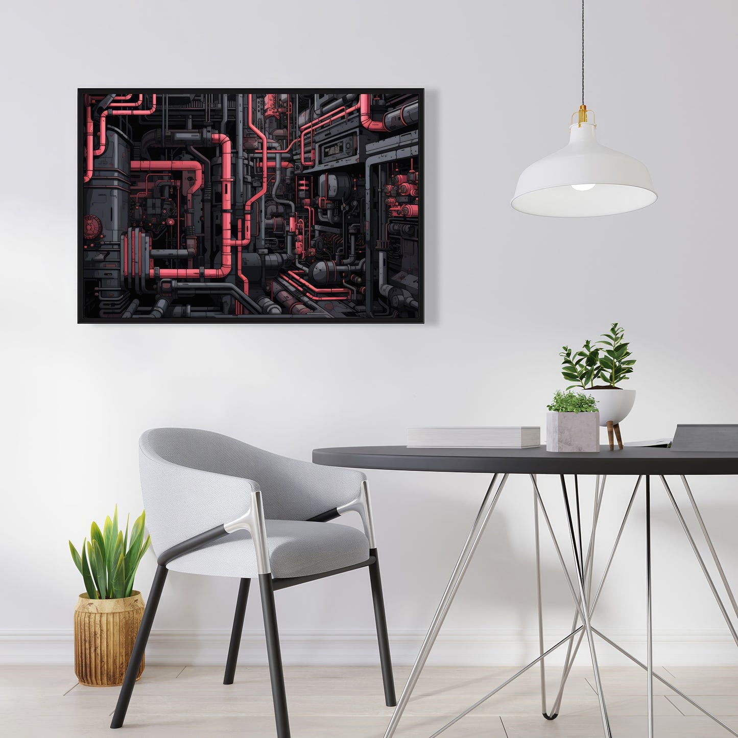 Tubular nightmare - 36"x36" Framed canvas