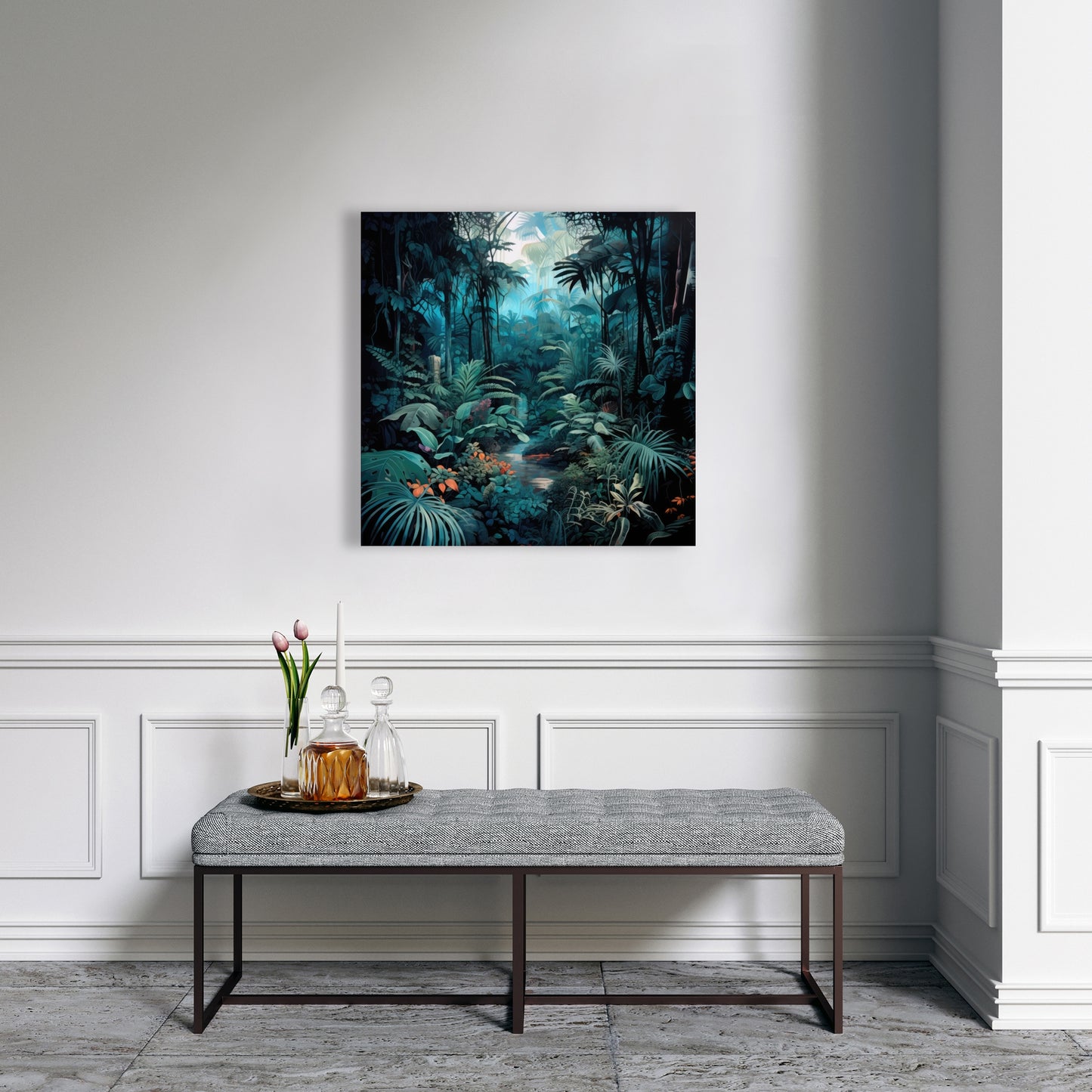 Deep in the jungle - Orange Canvas Art for Home Decor