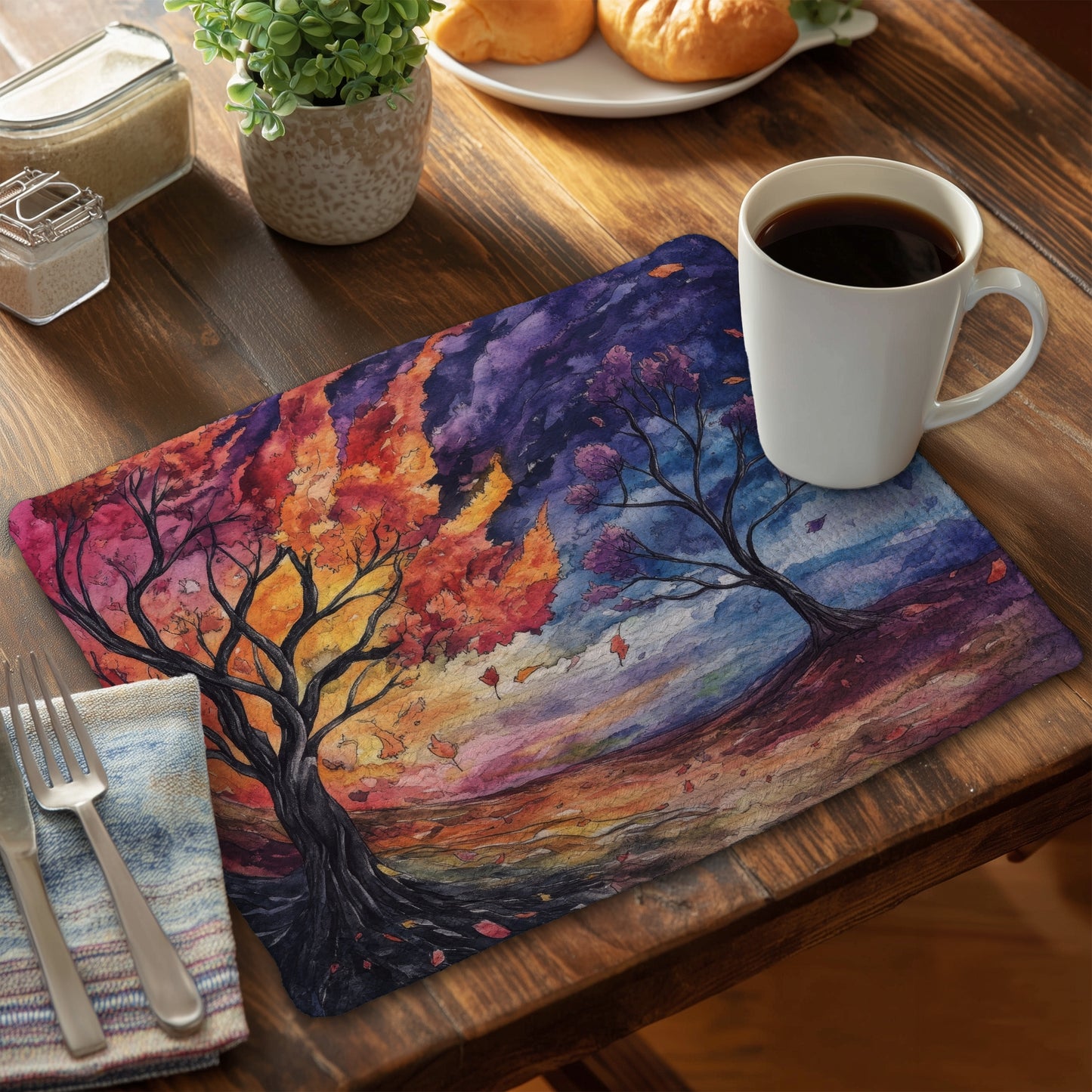 Before the Storm - Blue Braided Polyester Placemat | Home Decor