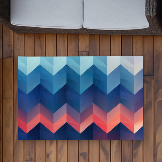 Heat Waves Red Outdoor Area Rug | Stylish Home Decor