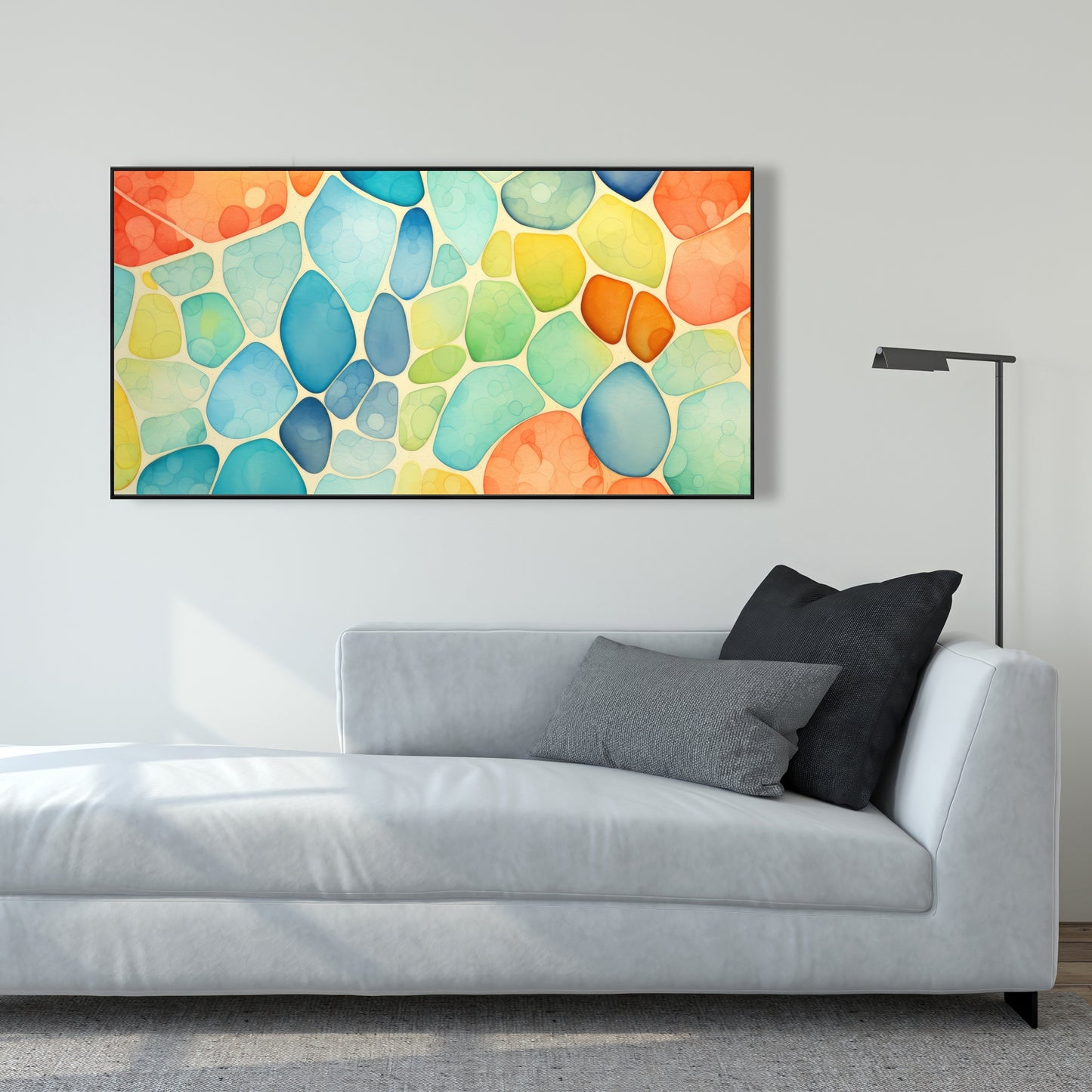 Blobs - Framed Canvas - Print on demand