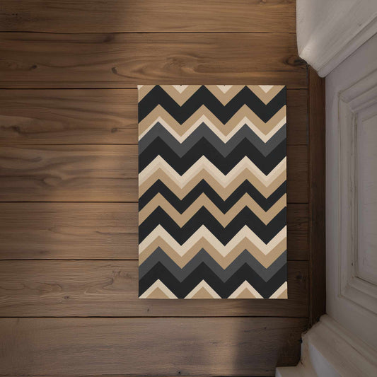 Earth Tone Waves Door Mat - Indoor Outdoor Home Decor
