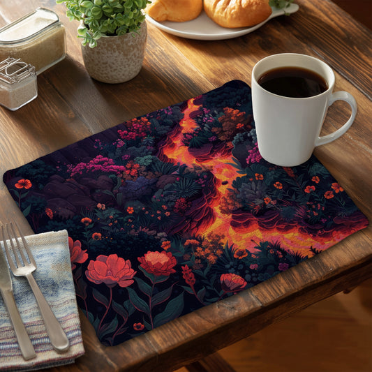Flowing magma - 14"x18" Braided Polyester Placemat