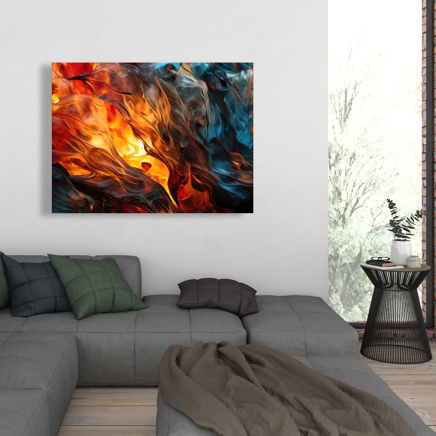Crystallized fire - 24"x24" Canvas
