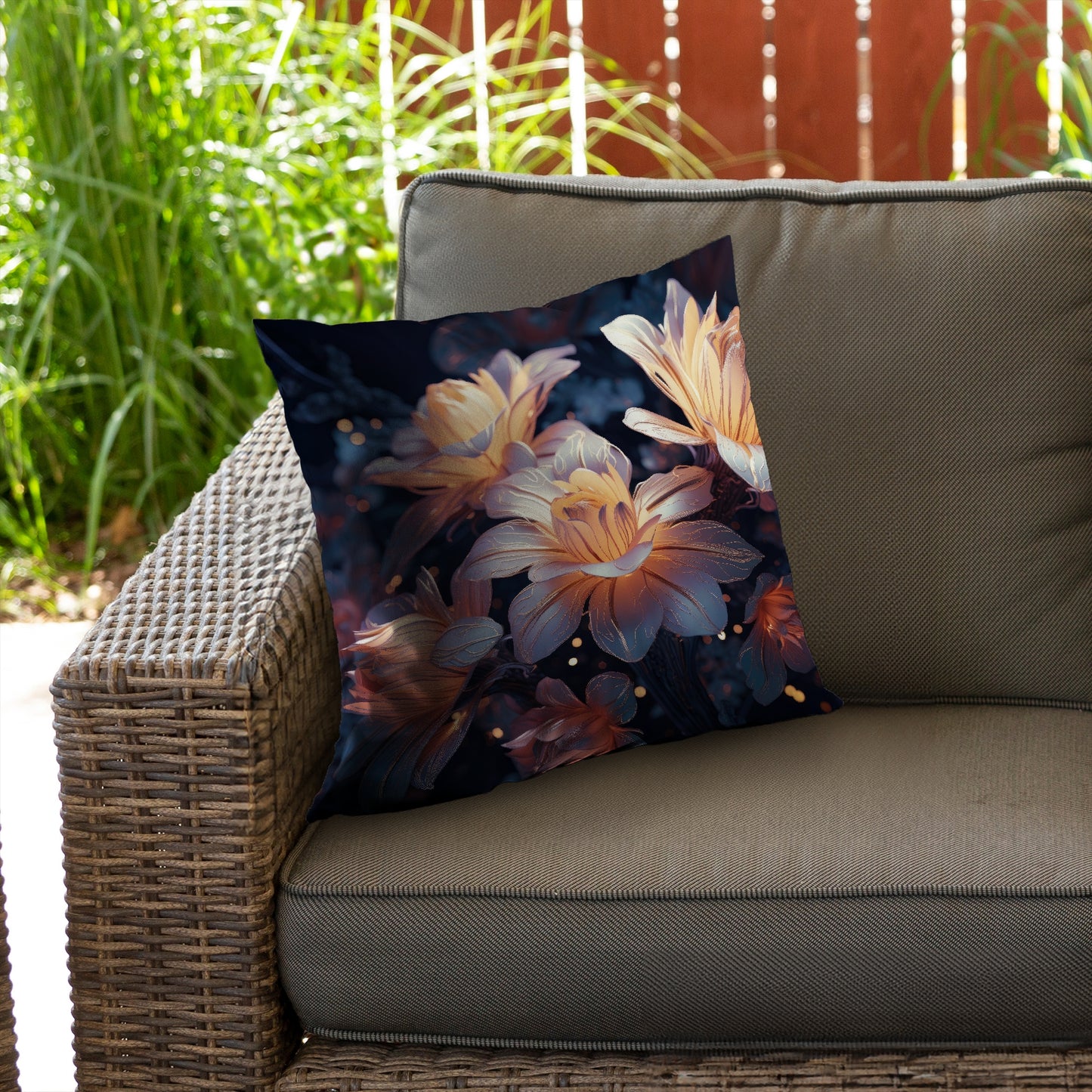 Pixie Flowers White Poly Twill Throw Pillow - Home Decor Insert