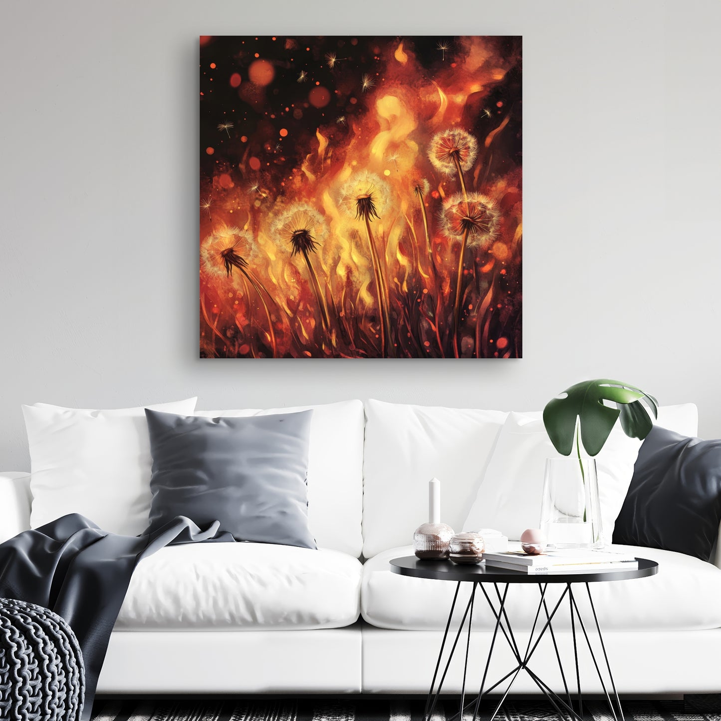 Dandy Fire - Yellow Canvas Art for Home Decor | Brighten Up