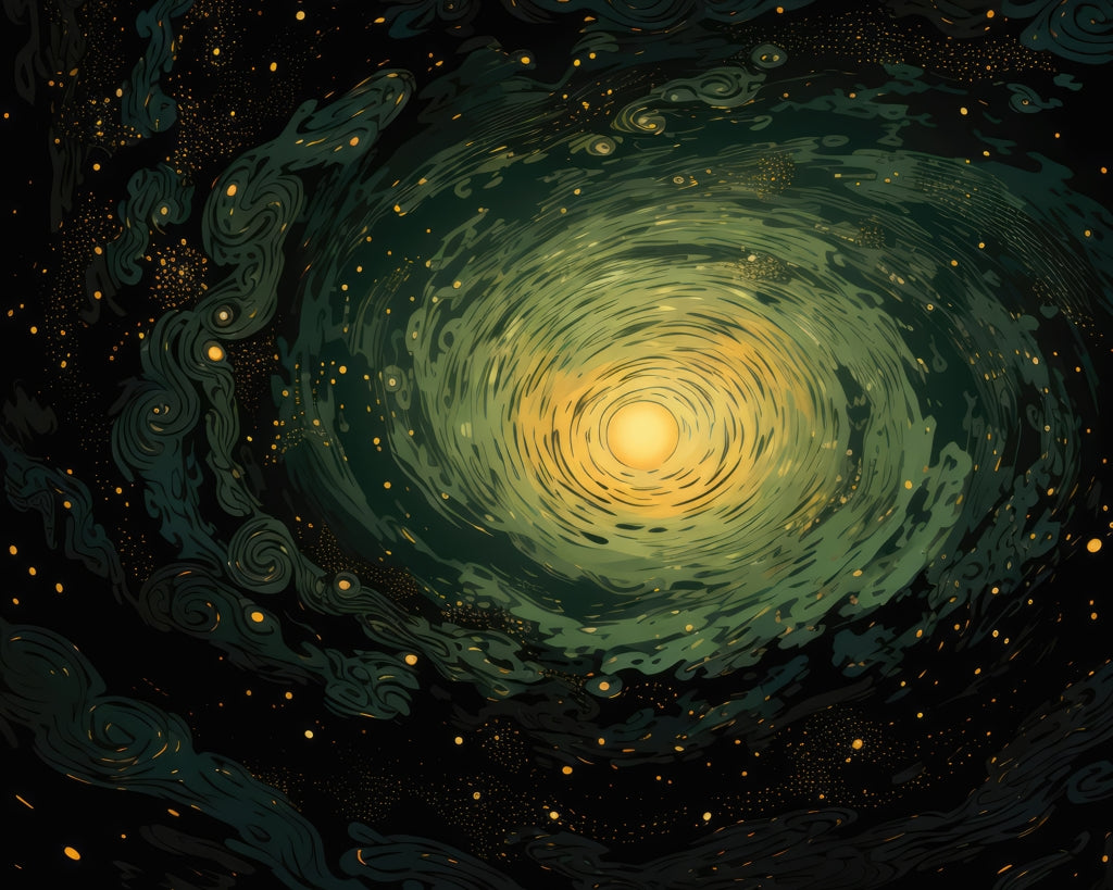 Swirling Gases Green Polyester Placemat for Home Decor