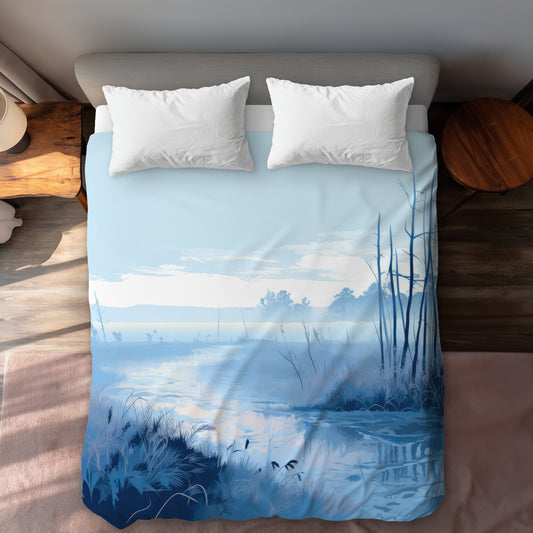 Cold Swamp Black Duvet Cover | Elegant Home Decor Accent