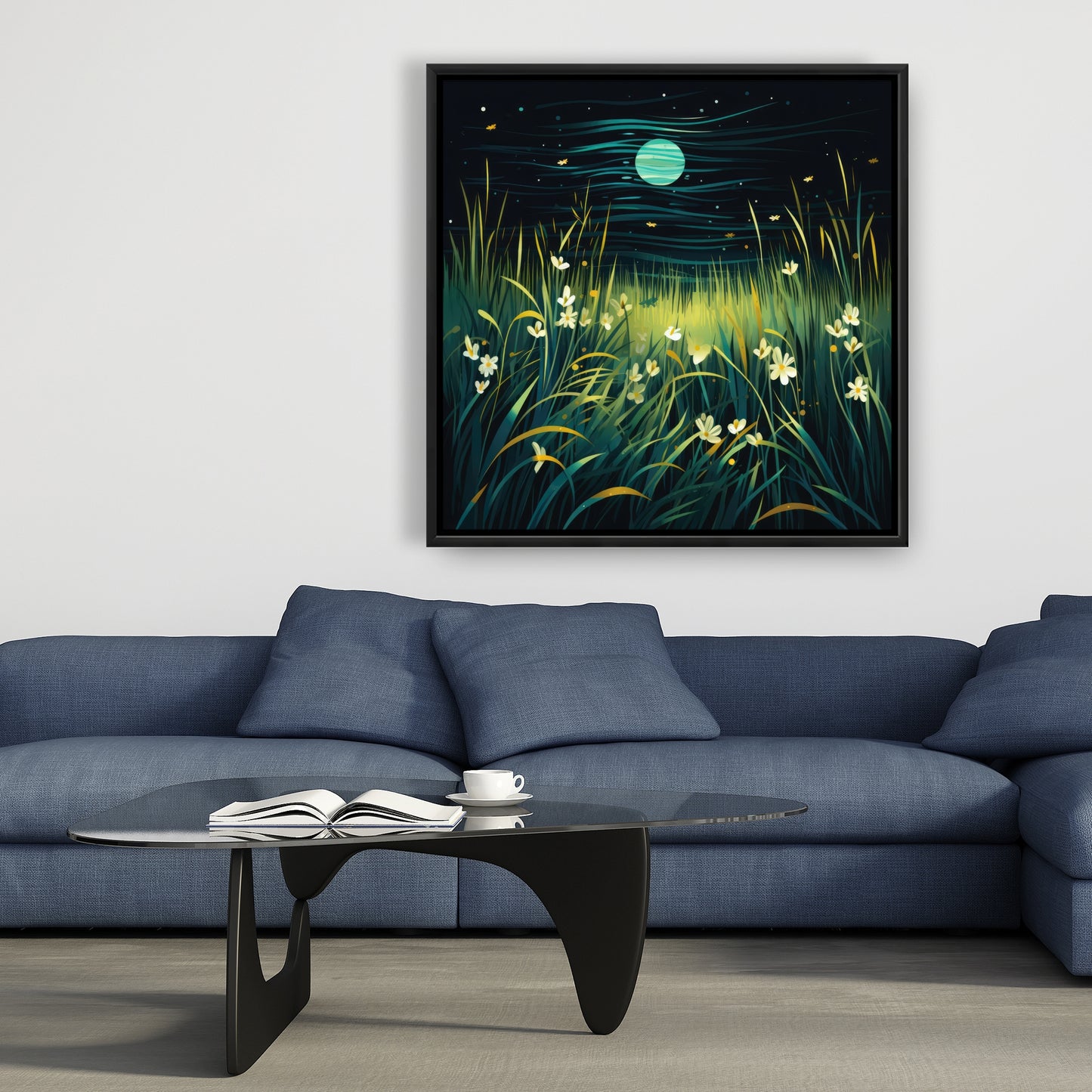 Windy night - Framed Canvas - Print on demand